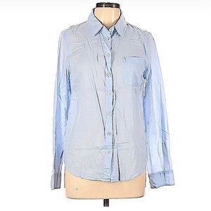 𝅺FOREVER 21 Light Blue Long Sleeve Button Down Shirt Size Large